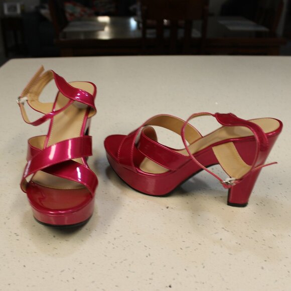 Pink Block Heel Strappy Sandals Size 10.5/42 - Picture 5 of 11